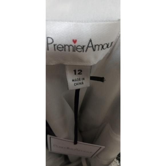 NWT Premier Amour Womens Sleeveless Sequined Dress 12 Floral Event Black White - Picture 4 of 6